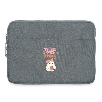 🎃 Trick or Treat – Style 👻🍬 Kawaii - Sacoche pour ordinateur portable 15 pouces - gris chiné - Devant