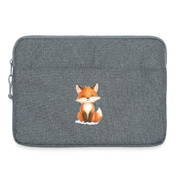 Fox winter motif - Laptop bag 15" - heather grey - Front
