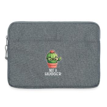 Cactus Non Cuddle Kawaii Glasses - Laptop bag 15" - heather grey - Front