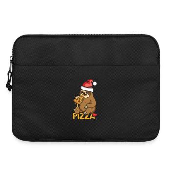 paresseux mangeant pizza Noël design - Sacoche pour ordinateur portable 15 pouces - noir - Devant