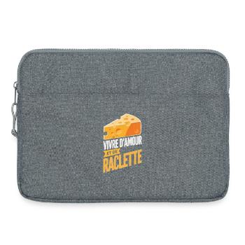 Vivre Amour Raclette Fanatique Cadeau Original - Sacoche pour ordinateur portable 15 pouces - gris chiné - Devant