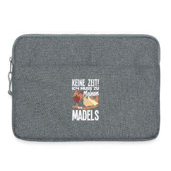 Pas le temps! Je dois aller vers mes filles – des poulets - Sacoche pour ordinateur portable 15 pouces - gris chiné - Devant