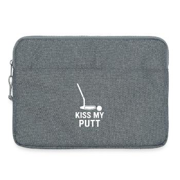 Küss meinen Putt Golf Humor Golfer Spaß Design - Laptoptasche 15" - Grau meliert - Vorne