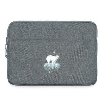 Majestätischer Eisbär mit Krone auf Eisscholle - Laptop bag 15" - heather grey - Front
