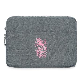 Danse en ligne fille Licorne Chapeau de cowboy et bottes de cow-boy - Sacoche pour ordinateur portable 15 pouces - gris chiné - Devant