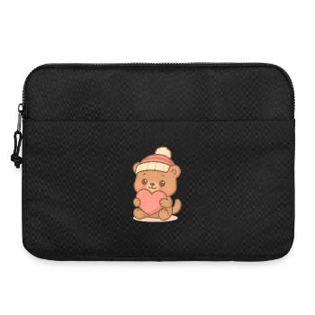 Ours Kawaii Love – Bébé Ourson au Cœur Rose - Sacoche pour ordinateur portable 15 pouces - noir - Devant