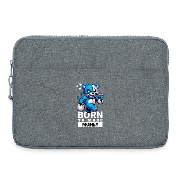 Né pour gagner de l’argent - Sacoche pour ordinateur portable 15 pouces - gris chiné - Devant