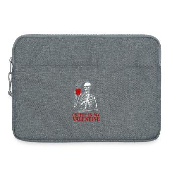 Coffee Is My Valentine's Day – Skeleton Coffee for M - Laptop bag 15" - heather grey - Front