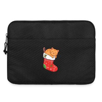 Kuschelkater im festlichen Stiefel - Laptoptasche 15" - Schwarz - Vorne