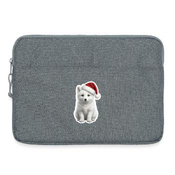 Renard arctique blanc dans la neige profonde - Sacoche pour ordinateur portable 15 pouces - gris chiné - Devant