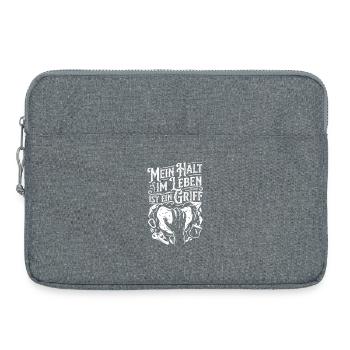 Mein Halt im Leben ist ein Griff - Laptoptasche 15" - Grau meliert - Vorne