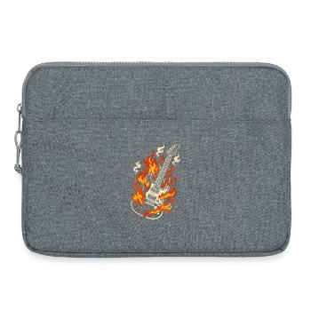 E-Gitarre Brennend Rock Geschenk - Laptoptasche 15" - Grau meliert - Vorne
