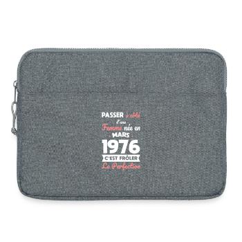 50th birthday - Born in March 1976 - Laptop bag 15" - heather grey - Front