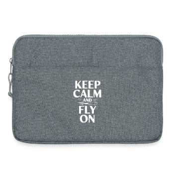 Bleib ruhig und flieg weiter - Laptoptasche 15" - Grau meliert - Vorne