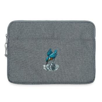 Martin-pêcheur en action - Sacoche pour ordinateur portable 15 pouces - gris chiné - Devant