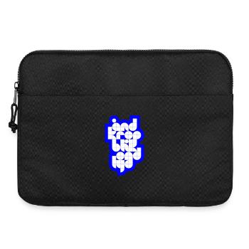 Mots de poésie - Bleu et Blanc - Sacoche pour ordinateur portable 15 pouces - noir - Devant