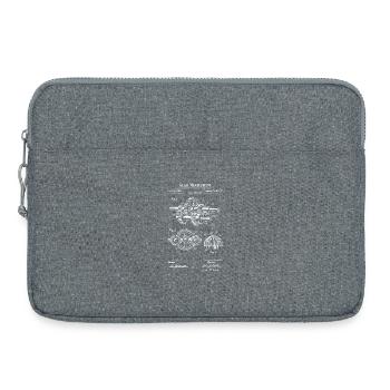 Gear Mechanism Blueprint Art - Laptop bag 15" - heather grey - Front