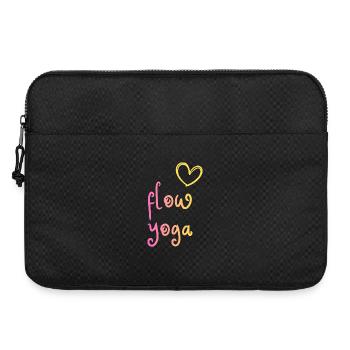 Flow Yoga - design coloré avec cœur - Sacoche pour ordinateur portable 15 pouces - noir - Devant