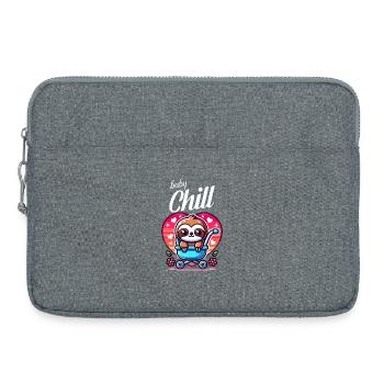 Bébé paresseux mignon en design de cœur de poussette - Sacoche pour ordinateur portable 15 pouces - gris chiné - Devant