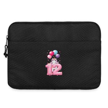 12 ans de fille licorne mignonne 12e anniversaire - Sacoche pour ordinateur portable 15 pouces - noir - Devant