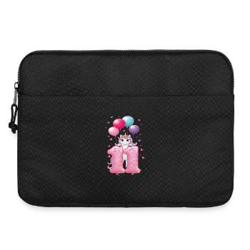 11 ans de Fille Mignonne Licorne 11e anniversaire - Sacoche pour ordinateur portable 15 pouces - noir - Devant