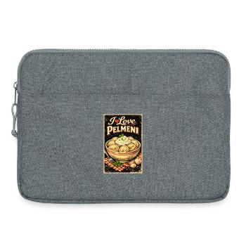 Retro I Love Pelmeni – Russische Teigtaschen Style - Laptoptasche 15" - Grau meliert - Vorne