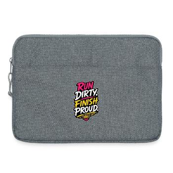 Run Dirty Finish Proud Running Motivation - Laptoptasche 15" - Grau meliert - Vorne