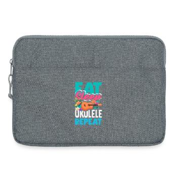 Eat Sleep Ukulele Repeat Lustiger Hawaii Musiker - Laptoptasche 15" - Grau meliert - Vorne