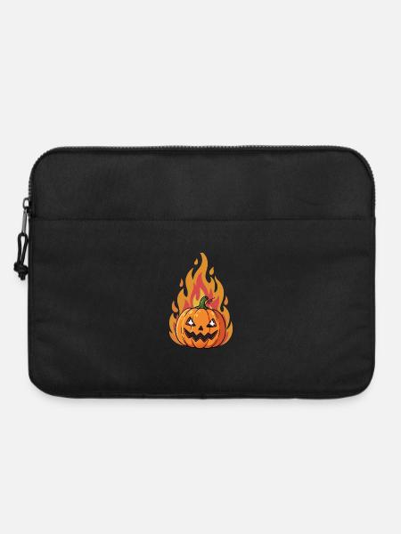 Flammender Kürbis Jack-o'-Lantern - Laptoptasche 15" - Schwarz