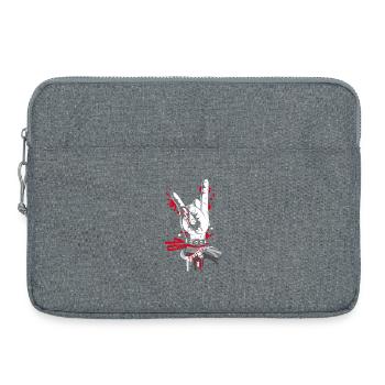 Metal and rock hand sign - Laptop bag 15" - heather grey - Front