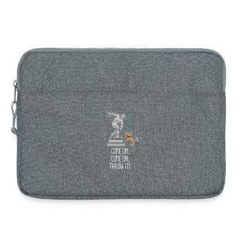 Allez le lancer drôle de chien frisbee discus lancer - Sacoche pour ordinateur portable 15 pouces - gris chiné - Devant