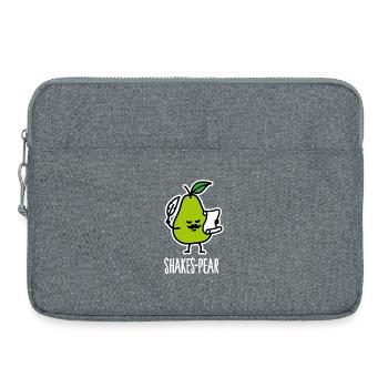 Shakes-Pear, Lustige Shakespeare Wortspiel Birne - Laptoptasche 15" - Grau meliert - Vorne