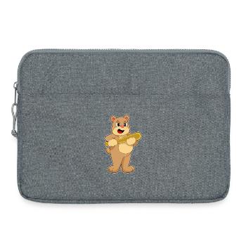 Batte de baseball Bear - Sacoche pour ordinateur portable 15 pouces - gris chiné - Devant