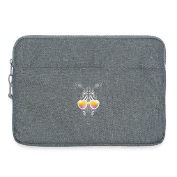 Zebra mit Sonnenbrille - Laptoptasche 15" - Grau meliert - Vorne