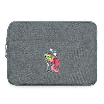 Wurm Angler Angelhaken Angeln - Laptoptasche 15" - Grau meliert - Vorne