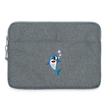 Loupe détective dauphin - Sacoche pour ordinateur portable 15 pouces - gris chiné - Devant