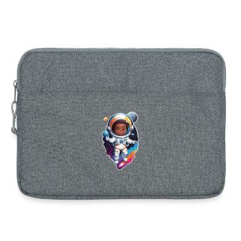 Conception de dessin animé d’enfant astronaute mignon - Sacoche pour ordinateur portable 15 pouces - gris chiné - Devant