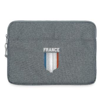 Drapeau de la France, fierté française - Sacoche pour ordinateur portable 15 pouces - gris chiné - Devant