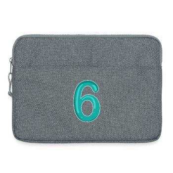 Zahl 6 Nummer - Laptoptasche 15" - Grau meliert - Vorne