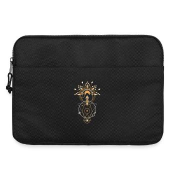 Mandala de la Géométrie Sacrée Dorée - Sacoche pour ordinateur portable 15 pouces - noir - Devant