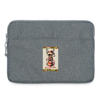 Chevreuil de Noël au chocolat chaud - Sacoche pour ordinateur portable 15 pouces - gris chiné - Devant