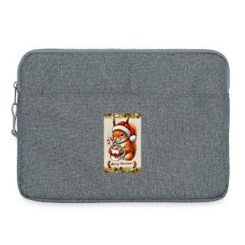 Écureuil de Noël au chocolat chaud - Sacoche pour ordinateur portable 15 pouces - gris chiné - Devant