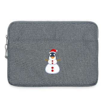 Pingouin Noël bonhomme de neige - Sacoche pour ordinateur portable 15 pouces - gris chiné - Devant