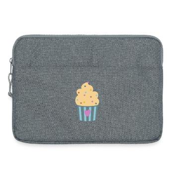 Icecream Heart Stripe Confetti Dots Cup Muffin - Laptop bag 15" - heather grey - Front