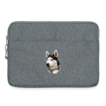 Husky Face Black White - Laptop bag 15" - heather grey - Front