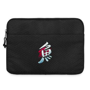 Poisson (Sakana) japonais - Encre KANJI - Sacoche pour ordinateur portable 15 pouces - noir - Devant