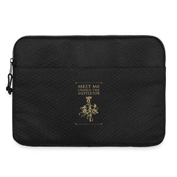 Meet Me Under The Mistletoe - Style rétro en or - Sacoche pour ordinateur portable 15 pouces - noir - Devant