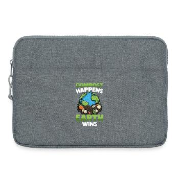 Compost Happens To The Earth Wins Funny - Laptop bag 15" - heather grey - Front