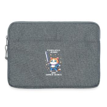 Pixel Jeans et gènes gamer | Chats, Jeux de mots - Sacoche pour ordinateur portable 15 pouces - gris chiné - Devant
