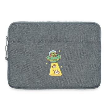 Un extraterrestre drôle enlève du thé et une théière - Sacoche pour ordinateur portable 15 pouces - gris chiné - Devant